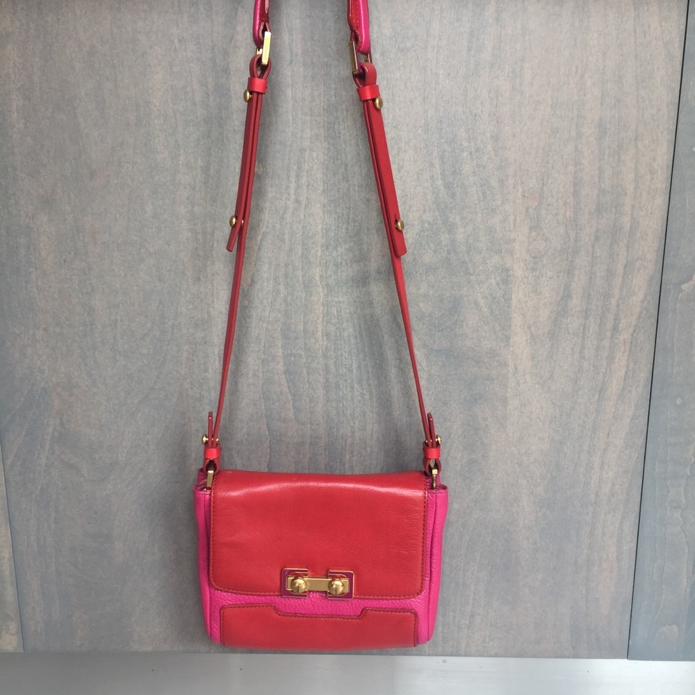 Marc by Marc Jacobs red and pink leather crossbody